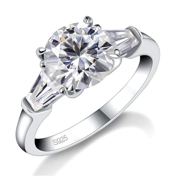 Shining Moissanite Ring GRA Certificate 1-2 Carat Laboratory Diamond Rings Women's Wedding Jewelry 18K Gold Plated S925 Silver 1