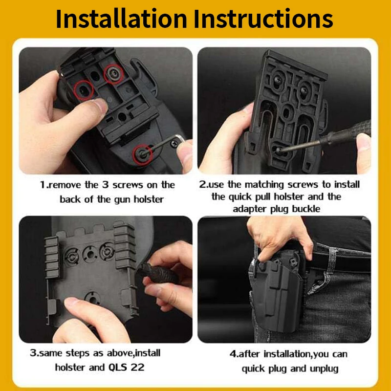 Quick Locking System Kit for Gun Holster Accessories - Polymer QLS Kit
