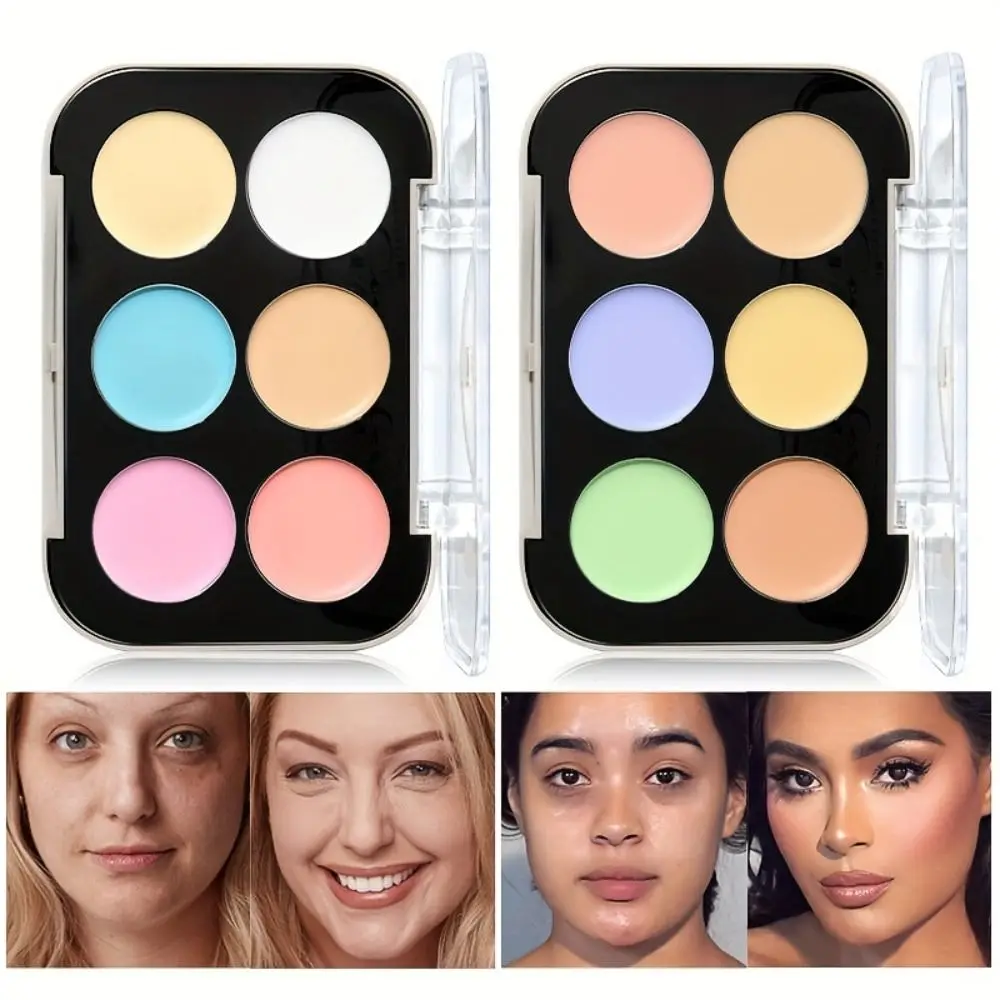 

Long Lasting 6-Color Concealer Palette Waterproof Highlights Color Correcting Concealer Full Coverage Foundation Face Contour