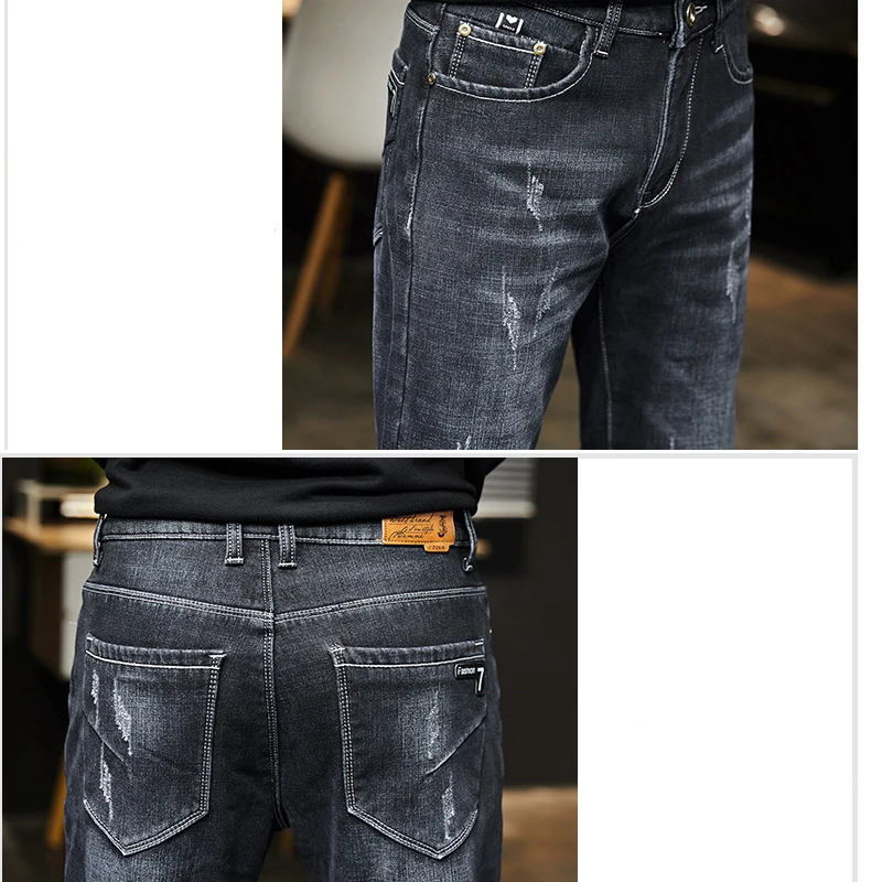 Cold-proof Windproof Thermal Pants 2022 New Men's Jeans Denim Brand Autumn Winter Fashion Trouser man Jeans Warm Flocking Wool
