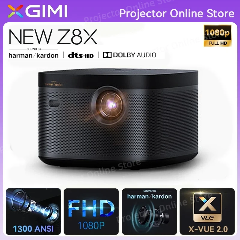 

XGIMI новый флагманский проектор Z8X FHD 1080P 1300Ansi DLP Tv Умный домашний кинотеатр для фильмов Автофокус Harman/Kardon запатентованный аудио