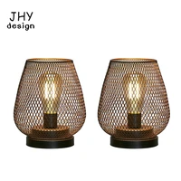 Metal Cage Table Lamp LED Lantern Battery Powered Cordless Wireless Accent Lamps Light for Weddings Events Indoors Outdoors 1