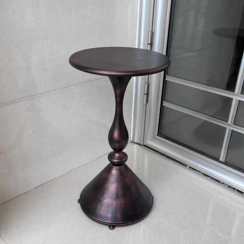 Iron Single-Tier Plant Stand for Living Room Side Table Small Round End Table Stylish Flower Pot Holder Stable Flower Stand