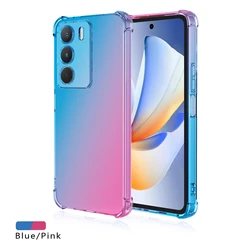 Gradient Shockproof Airbag TPU Case - Protective Back Cover Shell for Realme P3 Lite (Blue Pink)