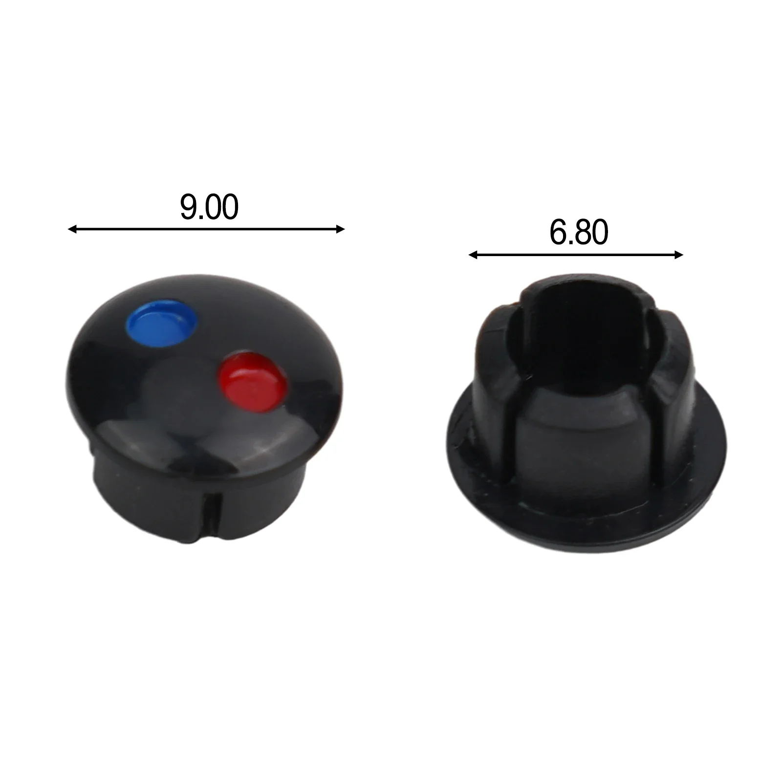 Faucet Handle Hot Cold Water Sign Cover Mixer Tap Indicate Red Blue Label Decoration 9*6.8*6cm Plastic 10pcs faucet accessories faucet handle label