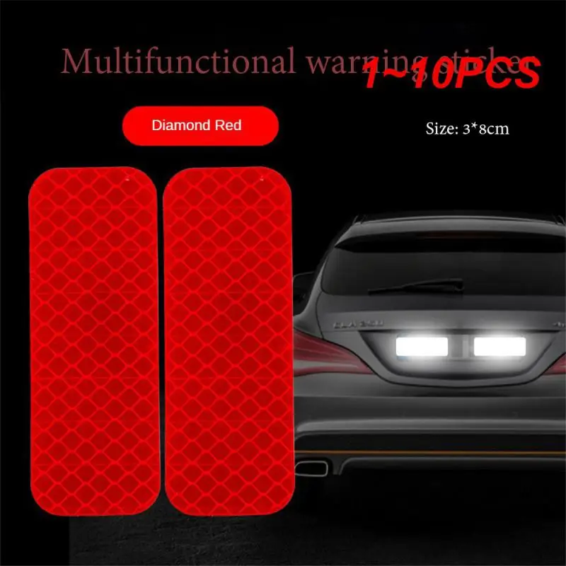 

1~10PCS Car Bumper Reflective Stickers Reflective Warning Strip Secure Reflector Stickers Decals