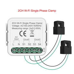 Smart WiFi Energy Monitor with Real - Time Tracking & Bidirectional Solar Net Metering - 2 Gang