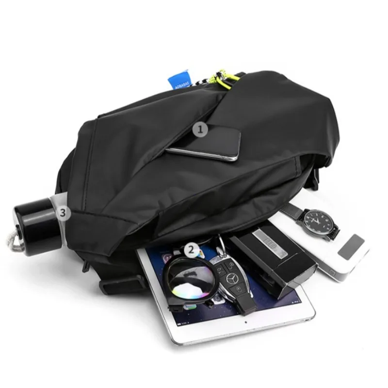 Men Shoulder Chest Bag Nylon Waterproof Outdoor Sport Running Cycling Belt Bag Large Capacity Travel Phone Pouch Messenger Bag