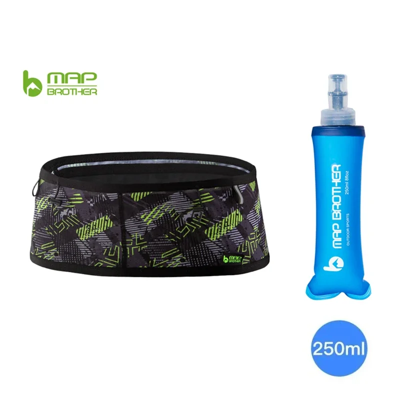 

MAP BROTHER Woven Elastic Sport Waist Pack 250ml Water Bottle Ultra Light Running Invisible Belt for Triathlon Marathon Cycling
