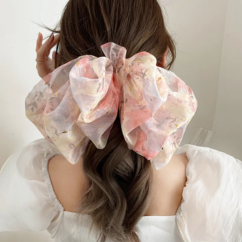 

Multi-Layer Bow Hair Clip Mesh Crushed Flower Oversized Bowknot Hairpin Barrettes Sweet Girls Headwear Women Hair Accessories