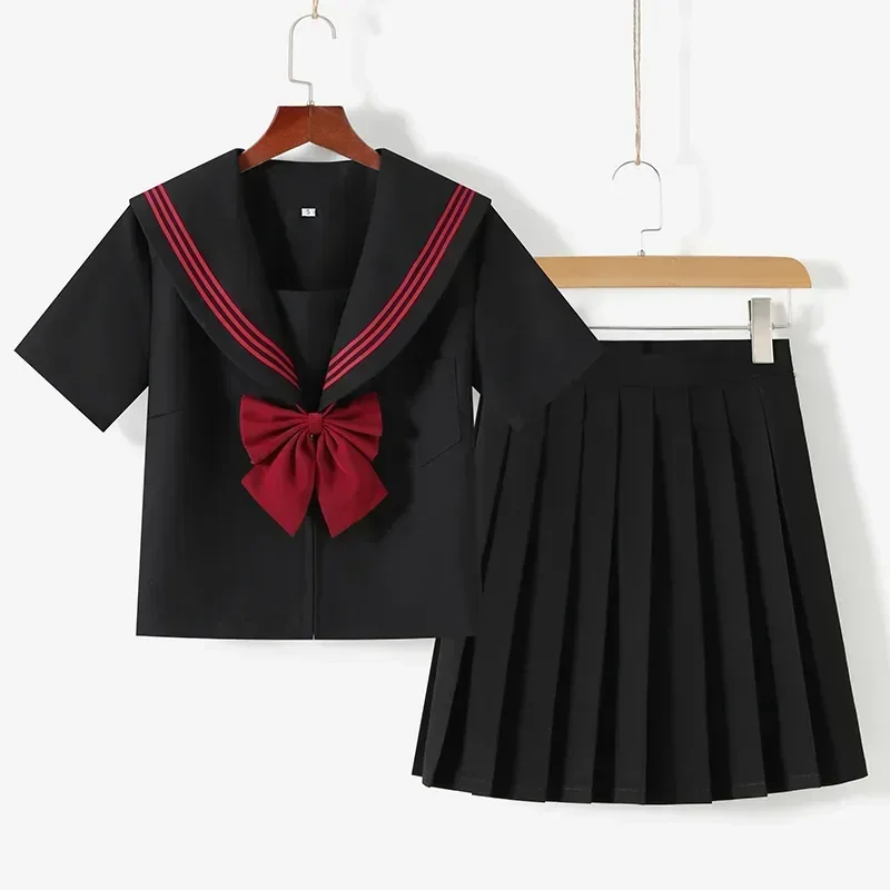 

Class Orthodox Cosplay Sailor BLACK Suit Girl Skirts Style Uniform Japanese College Student Anime School Top Korean