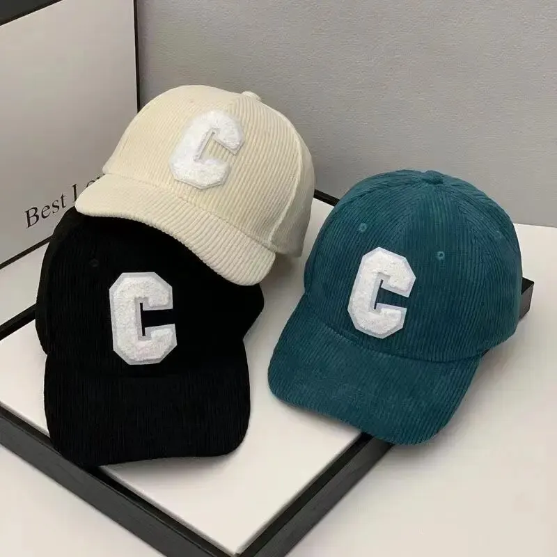 Baseball Cap Spring Autumn Corduroy Women Men Unisex Vintage C Snapback Hip Hop Winter Adjustable Outdoor Sport