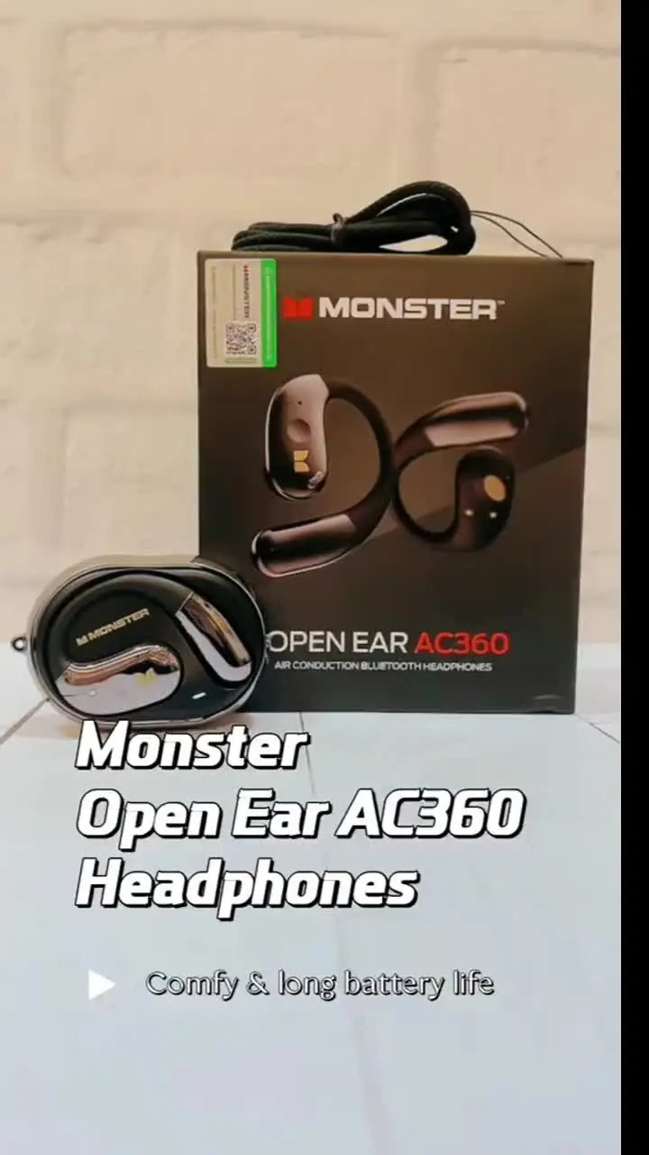 Monster Open Ear AC360 Air Conduction Headphone Bluetooth 5.4 Ture