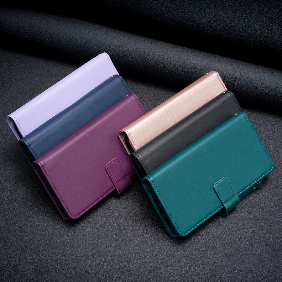 Wallet Multi-Card Zipper Flip Leather Case For Xiaomi Redmi 13C 12 12C 10C Note 13 Pro Plus 12S 11 10 9 Poco X6 C65 M6 Pro 11T