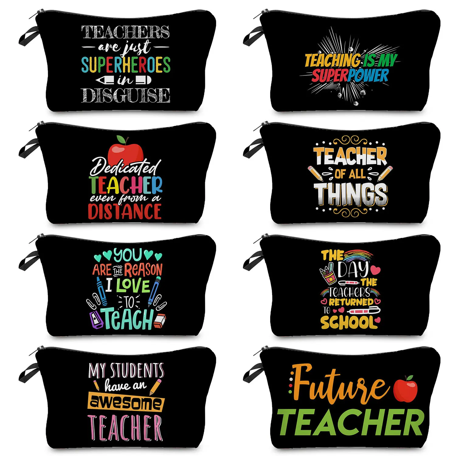 

Personalized Travel Makeup Bag School Teacher Gift Portable Cosmetic Bag Organizer Pouch Bag Custom Made Makeup Bag for Women