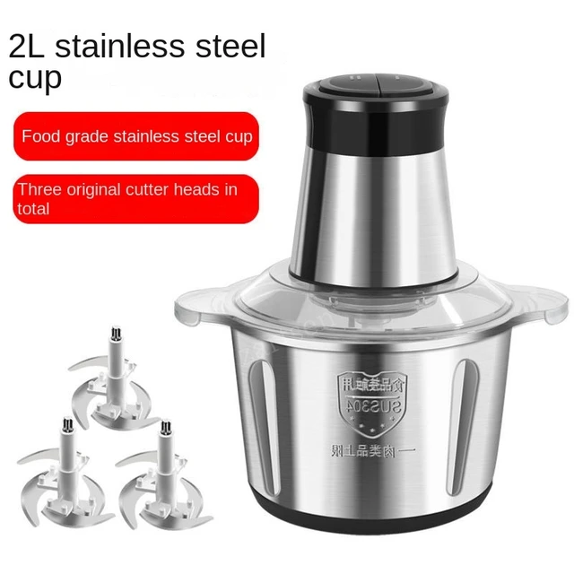 2Speeds 304Stainless Steel Electric Chopper Meat Grinder Mincer