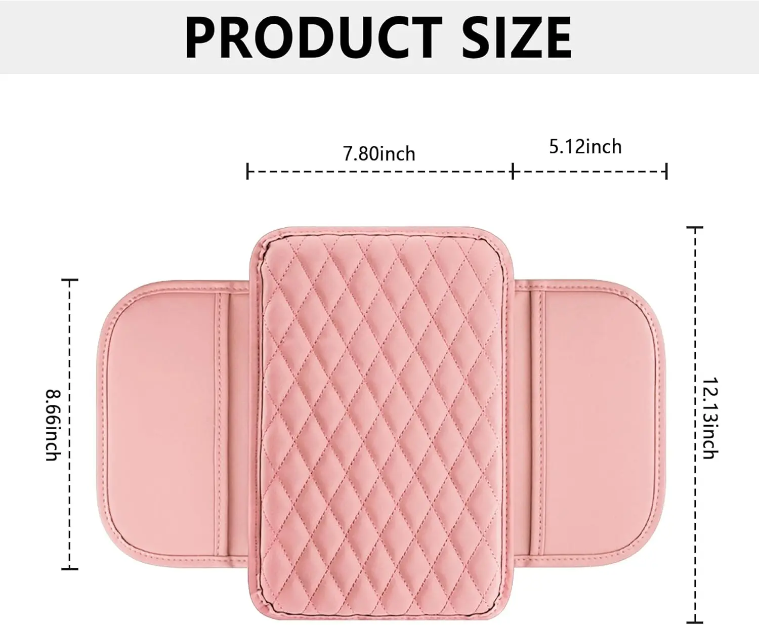 Upgraded Microfiber Leather Car Center Console Armrest Cover Cushion Universal for Most Cars | Pink Interior Accessory