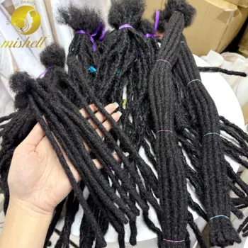 Loc Extension Human Hair with Curly Ends 8-14inch 100% Human Hair Handmade Inter Loc Dreadlock Extension for Men Women Kids 1