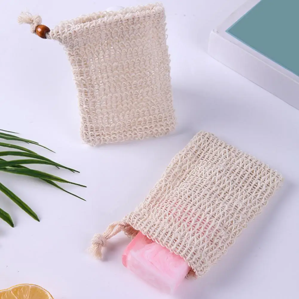 1-20pcs Natural Sisal Soap Bags Shower Bath Exfoliating Soap Saver Pouch Holder for Bath & Shower Use Soap Packaging Mesh Bags ﻿ 2