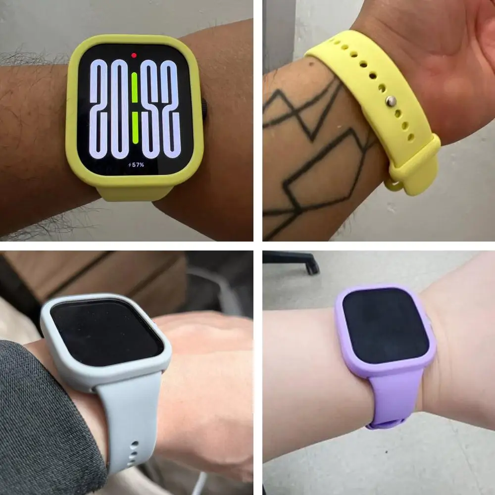 Premium Silicone Case & Strap Combo for Smartwatch - 2-in-1 Protector Shell and Band