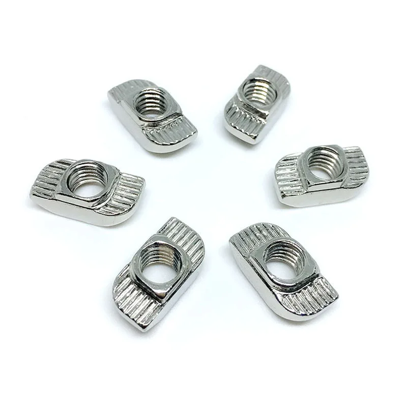 50pcs/Lot M3 M4 M5 for 20 Series Slot T-nut Sliding T Nut Hammer Drop In Nut Fasten Connector 2020 EU Aluminum Extrusion Profile