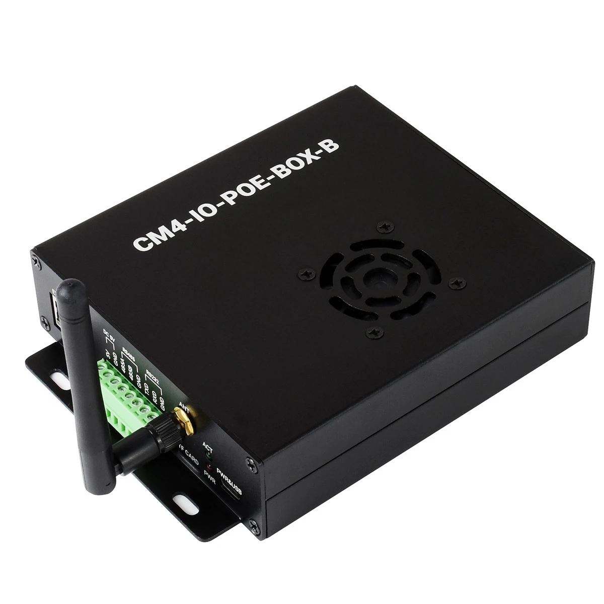 Waveshare Poe Mini-Computer (Type B) Based On Raspberry Pi Compute Module 4 (Not Included), Metal Case, With Cooling Fan