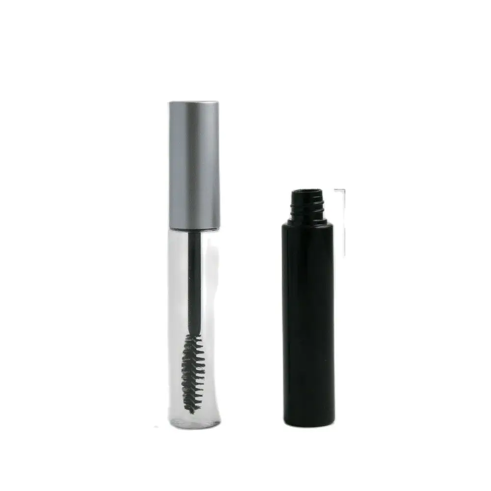 5 x Black Silver Cap Plastic DIY Empty Mascara Tubes with Eyelash Wand Brush Eyelash Cream Container Bottle Vials 10ml