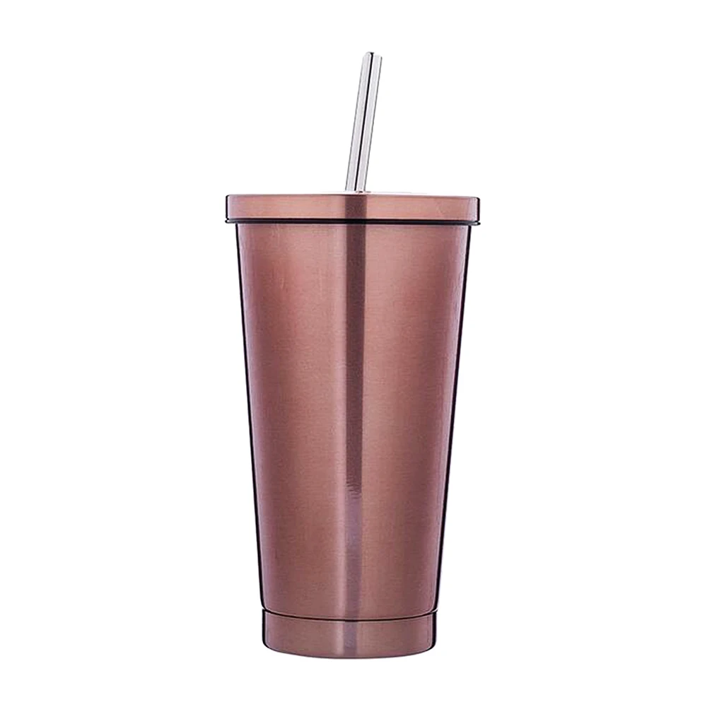 Stainless Steel Smoothie Tumbler With Straw - Juice & Iced Coffee Travel Cup