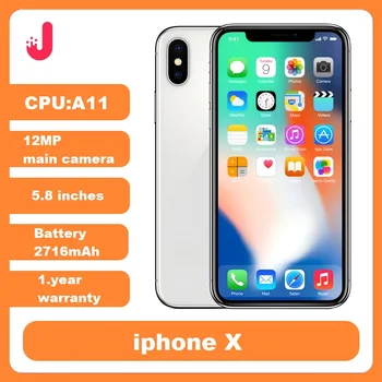 Unlocked Original iPhone X  5.8 inch 3GB RAM  Core iOS A11 Dual Camera Face recognition 4G LTE usedCellphone iphone x smartphone