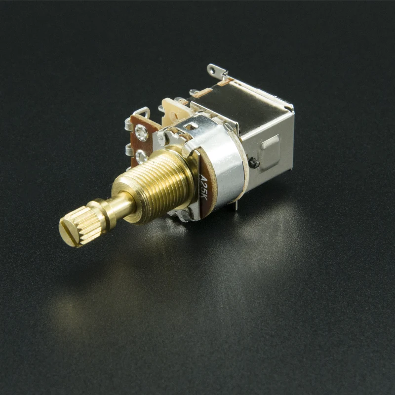 Guitar Potentiometer 2Pcs Brass Split Shaft Bass Guitar Push Push Potentiometer