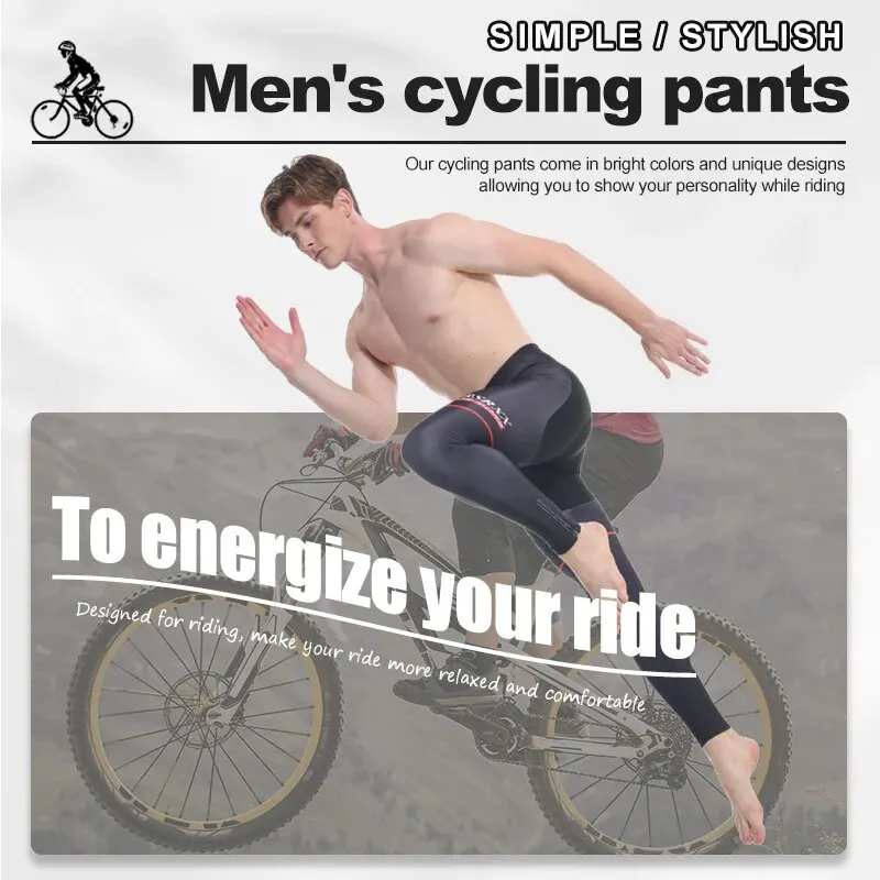GRSRXX Cycling Pants Fall Winter Fleece Thermal 5D GEL Padded Cycling Tights Men Cycling Bib Pants Windproof Bike Long Trousers