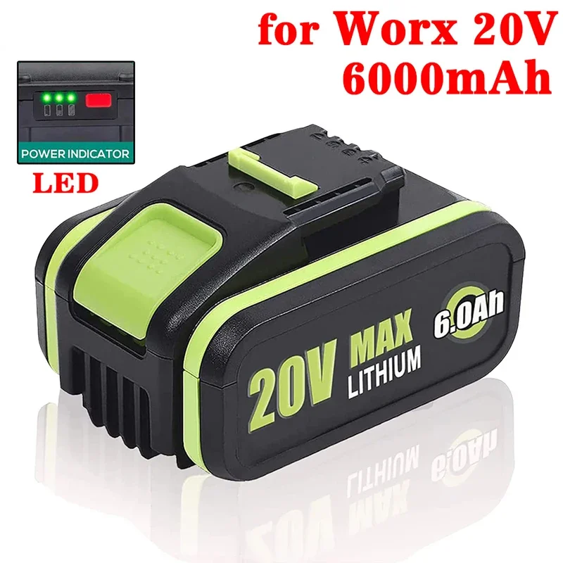 

for Worx 20V 6000mAh Rechargeable Battery,for Worx Power Tools WA3551 WA3572 WA3553 WX390 WA3551 WX176 Replacement Battery