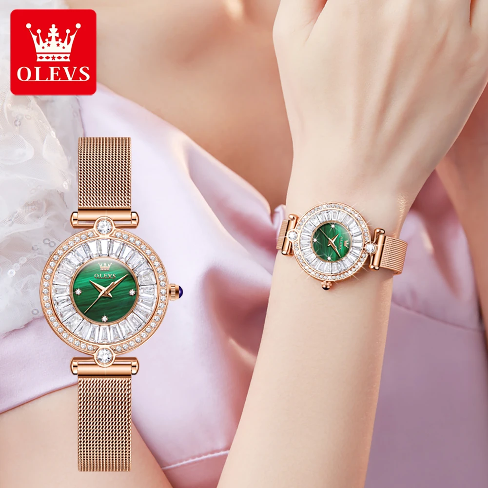 OLEVS Watch for Women Original Brand Quartz Women's Watch Waterproof Stainless Steel Mesh Belt Reloj Mujer Elegant Ladies Watch