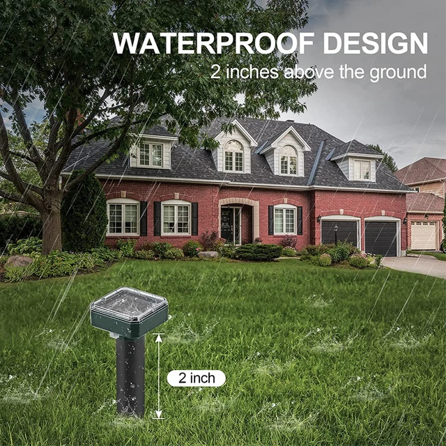 Kültéri Napenergia Ultrahangos Rezgés Kártevőirtó Kígyócseppelló A Gyepkert Udvarához Farm Mole Rat Retrent Pest - Image 4