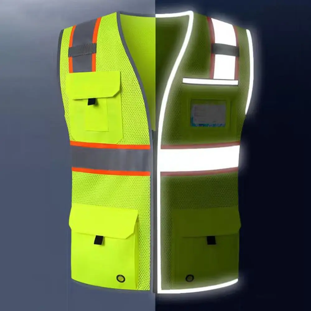 높은 가시성 반사 안전 조끼 내마모성 통기성 교통 조끼 편안한 패션 사이클링 안전 재킷