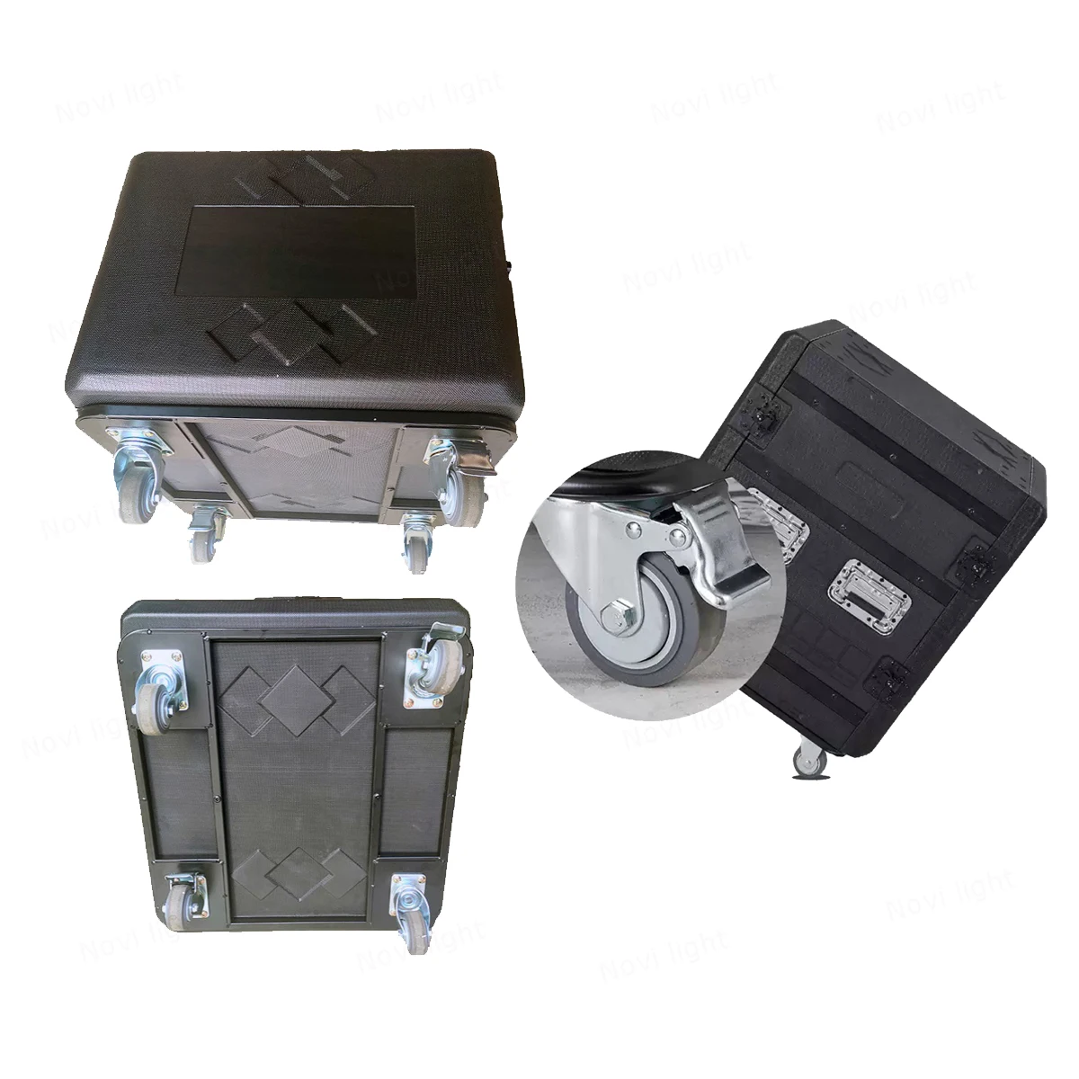 Amplifier Receiver Cabinet Portable PE Plastic Rack Flight Case Shockproof Aviation Box 8U 12U 14U 16U Stage Trunk with Wheels 6