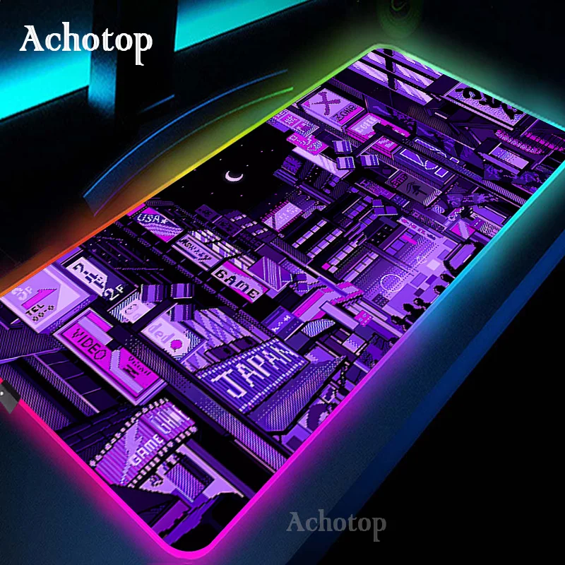 thumbnail image 1 of Alfombrilla de ratón para juegos RGB neón arte japonés alfobrilla de ratón ordenador grande para juegos LED alfombrilla XXL Mause Pads PC Gamer 900x400mm alfombrilla de escritorio, 1 of 4