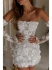 Luxury Beaded Short Wedding Dresses Saudi Arabia Lace Floral Appliques Long Sleeves Bridal Gown Mini Prom Party Dress Customized 4