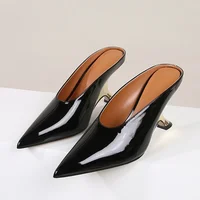 Eilyken Pointed Toe Women Slippers Shoes Designer Shallow Wedges High Heels Banquet Mule Zapatos De Mujer - Image 4