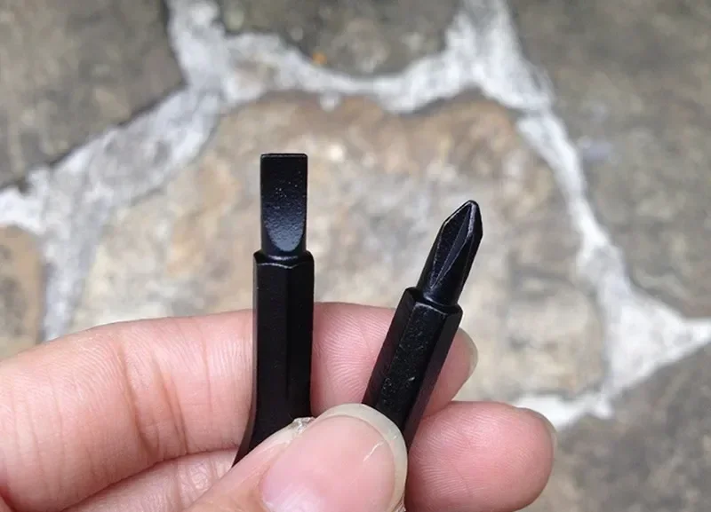 Portable Phillips Slotted Screwdriver Key Ring Stainless Steel keyring Hike Outdoor Multi Mini Pocket Repair Tool Gadget Camp keychain tool