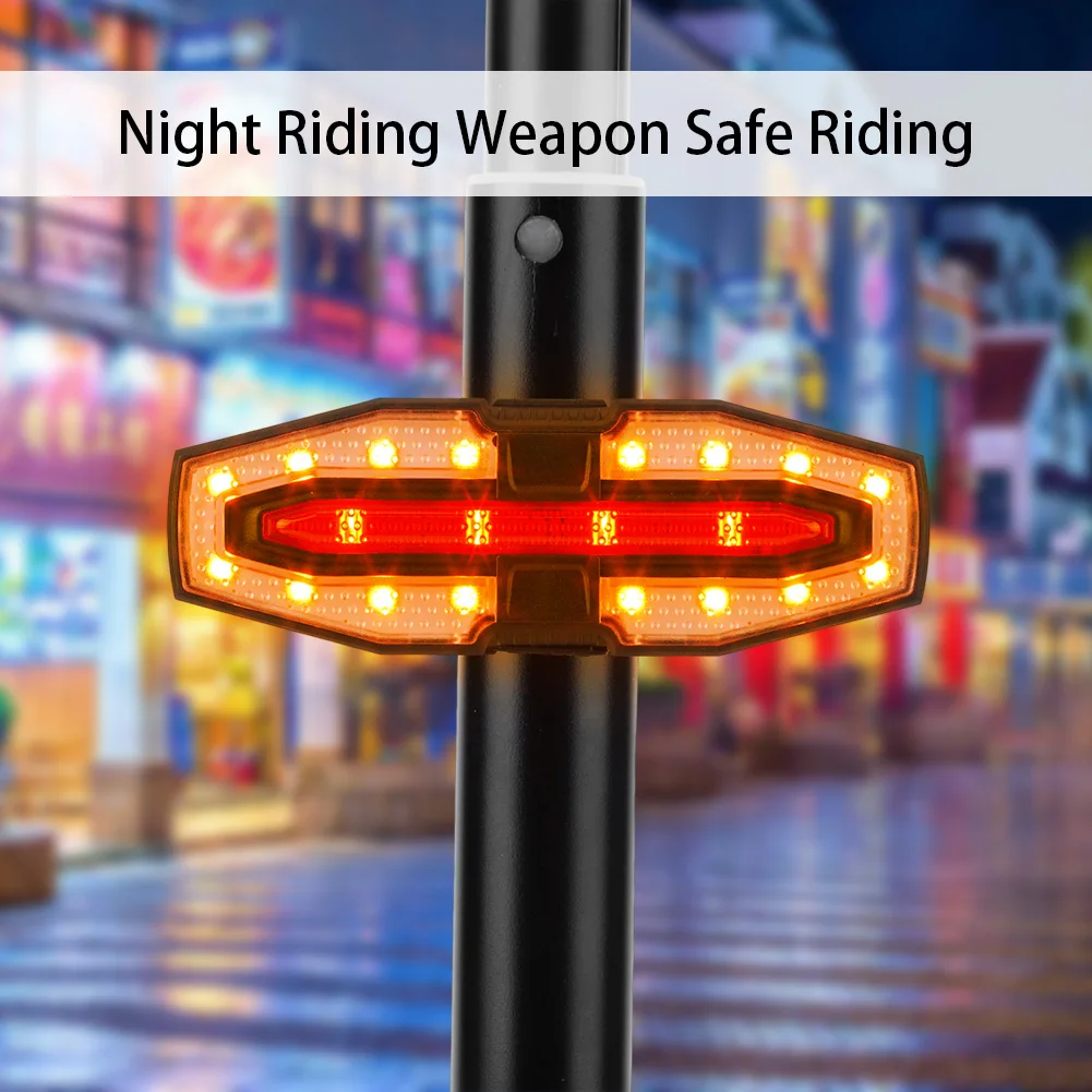 Electric Scooter Turning Signal Tail Light USB Rechargable with Remote Control Warning Lamp LED Waterproof for M365 Pro 2 MI 4