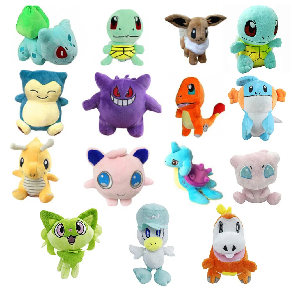 

13-20CM Pokemon Plush Toys Pikachu Peluche Squirtle Bulbasaur Charmander Eevee Jigglypuff Claw Stuffed Toy Doll Xmas Kid Gift