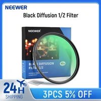 NEEWER Black Diffusion 1/2 Filter Mist Dreamy Cinematic Filter Ultra Slim Water Repellent Scratch Resistant HD Optical Glass 1
