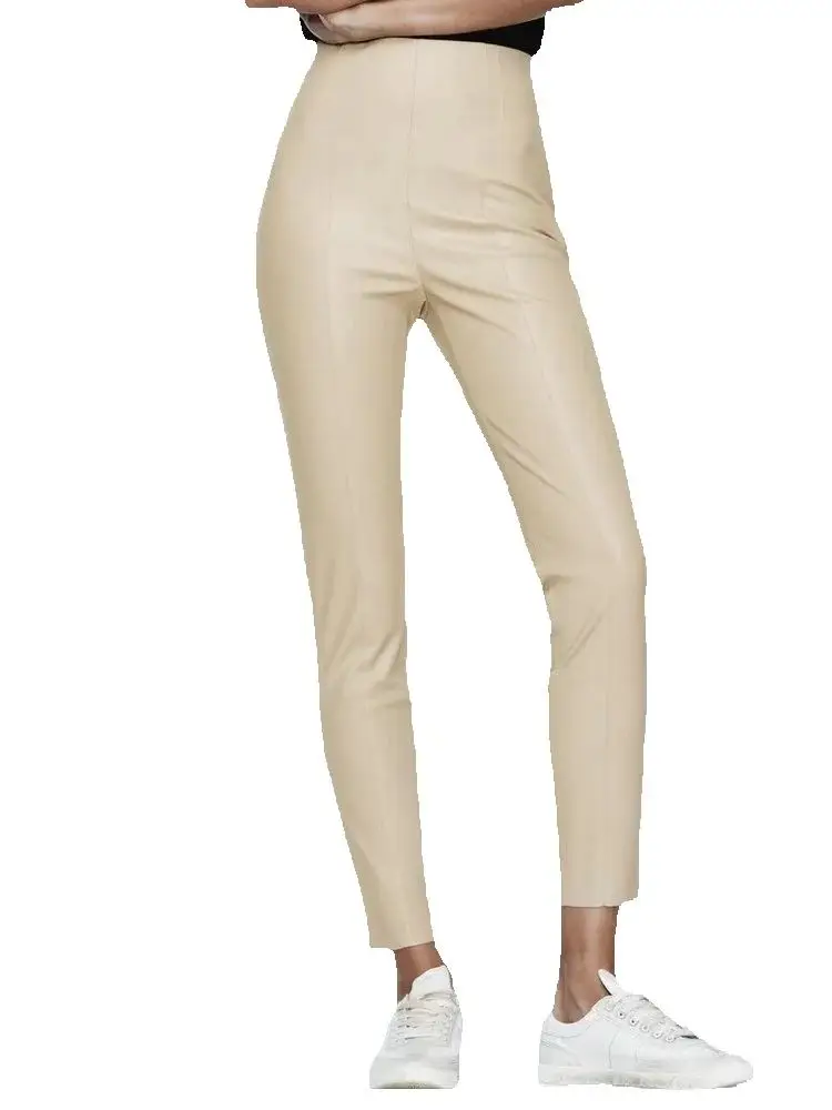 Fashion PU Pants For Women Full Length Pencil Pants