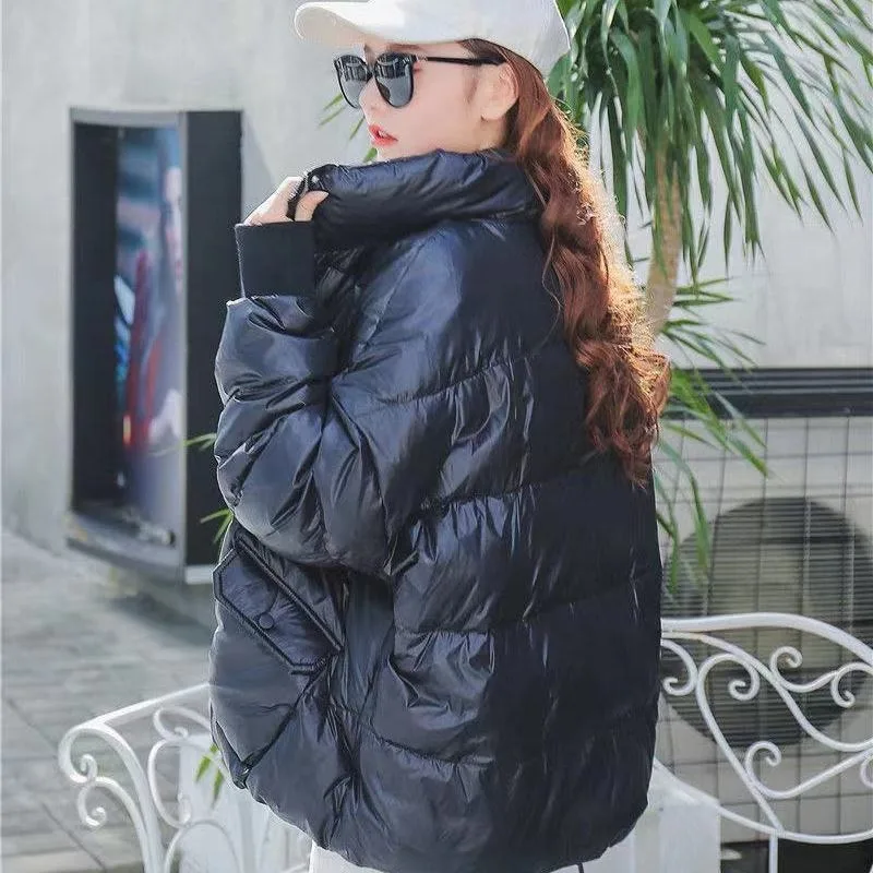 2023 New Women Down Jacket Winter Coat Female Warm Thick Parkas Loose Large Size Outwear Stylish Slim Stand Collar Overcoat