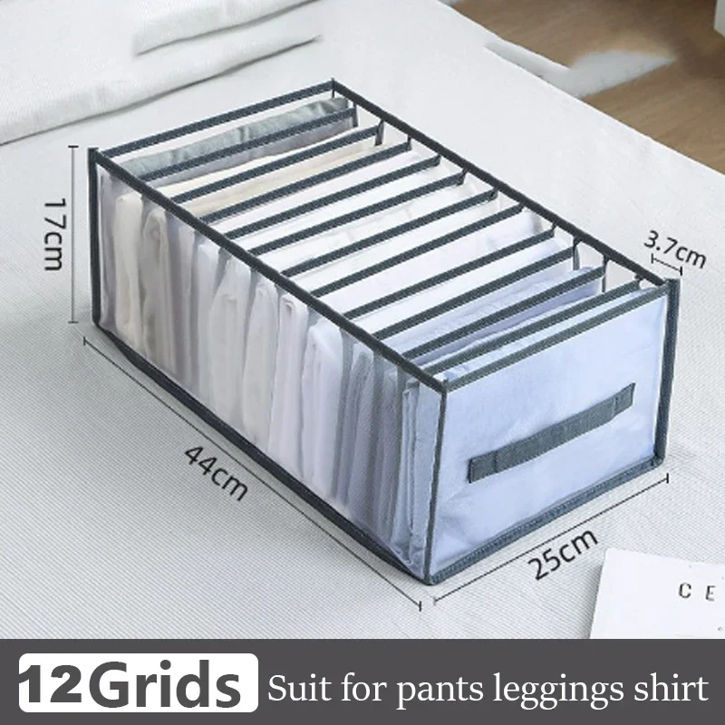 Clothes Organizer Jeans Pants Storage Box Wardrobe Drawer Organizer For Underwear Bra Ties T-Shirt Socks Organization System 5