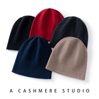High Quality Pure Cashmere Hat for Men and Women Winter Double Layer Thicken Knitted Skullies Beanies Caps Female Outdoor Hats 2