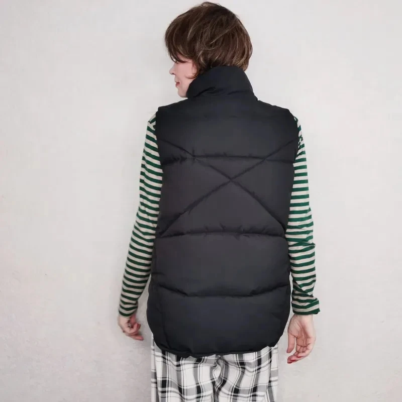 2024 Winter Down Vest Jacket Women Casual Cotton Padded Outerwear Warm Sleeveless Puffer Coat Autumn Loose Waistcoat