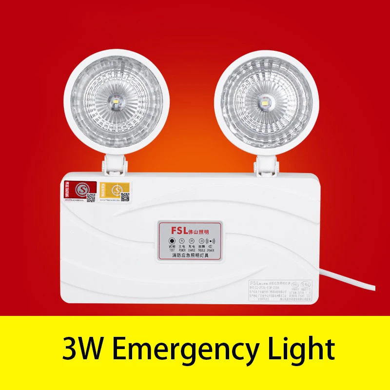 LED 더블 헤드 전원 정전 비상 조명 기구, 충전식 비상 조명 램프, Ac 200-240v