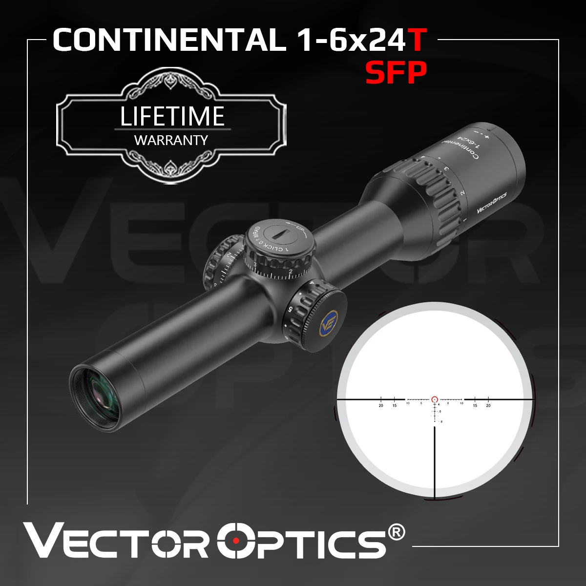 

Vector Optics Continental 1-6x24 Tactical LPVO Riflescope Little Distortion Extra-Low Dispersion With Illuminated Fit AR15 .338